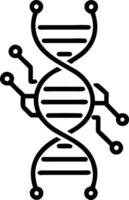 Abstract DNA strand made of circuit lines with copy space vector