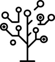 Abstract digital tree with branches of social media icons and bokeh background space for copy. vector