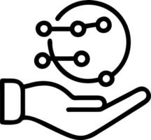 Abstract digital hand holding glowing sphere with copy space vector