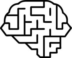 Abstract digital maze forming a brain shape with copy space vector