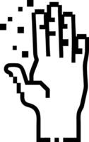 Abstract digital hand made of pixels reaching out with copy space vector
