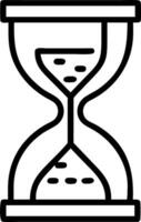 Abstract digital hourglass with flowing data streams and copy space vector