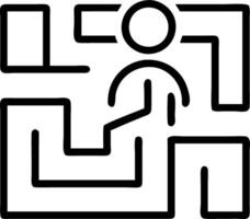 Abstract digital maze with a person finding path bokeh background and space for text. vector