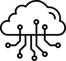 Abstract digital cloud made of circuit lines with copy space vector
