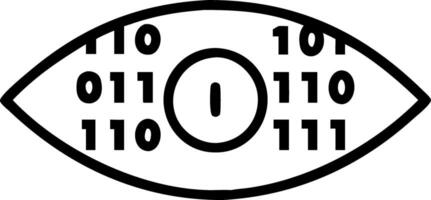 Abstract digital eye with binary code iris and copy space vector