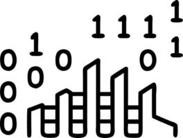 Abstract digital cityscape with binary code overlay and copy space vector