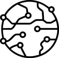 Abstract digital globe with interconnected lines and copy space vector