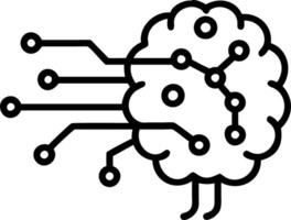 Abstract digital brain made of circuit lines with copy space vector