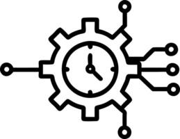 Abstract clock made of circuit components with copy space vector