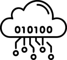 Abstract cloud made of digital data streams with copy space vector