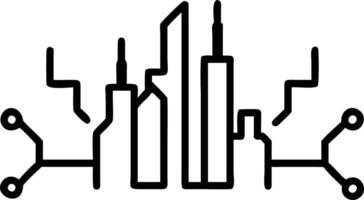 Abstract city skyline made of circuit boards with copy space Set 2 vector