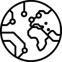 Abstract circuit board forming a world map over soft background vector