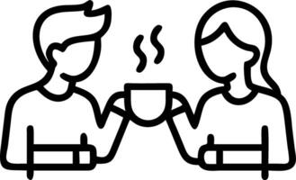 Candid Shot of a Couple Having Coffee Together vector