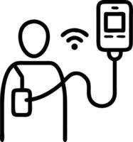 Candid photo of tech savvy healthcare nurse using smart wearable devices with copy space vector