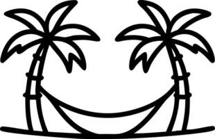 Candid Family Relaxing in Hammocks Between Palm Trees vector