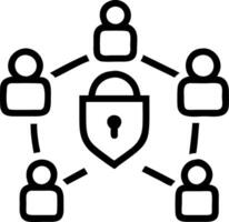Business themed photo of team securing digital assets with copy space vector