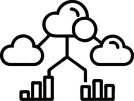 Business themed image of cloud icons connecting over cityscape with copy space vector
