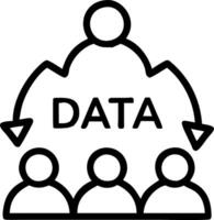 Business team surrounded by floating data symbols with abstract background vector