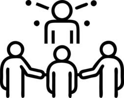 Business team collaborating with holographic AI interface in modern office vector