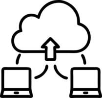 Business professionals accessing cloud services on devices with copy space vector