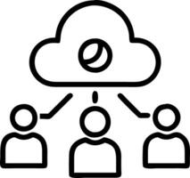 Business meeting with virtual cloud network hologram display vector