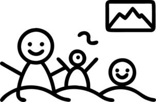 Bokeh Digital Art of Children Drawing in the Sand While Parents Watch vector