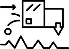 AI powered logistics represented by abstract moving lines over warehouse scene vector