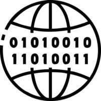 Abstract globe with binary code over city background vector