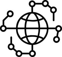 Abstract globe made of connected dots over soft background vector
