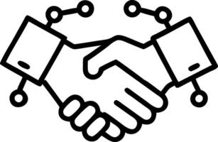 Abstract network connections overlaid on business handshake image vector