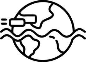 Abstract digital waves forming a world map over soft background vector