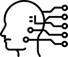 Abstract data streams forming a human face over soft background vector