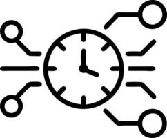 Abstract clock with AI elements representing efficiency in business vector