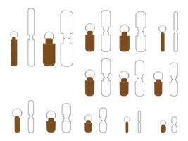 Badge shape Keychain Key FOB Template vector