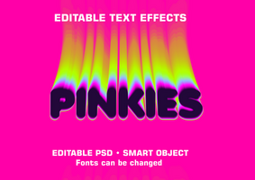 editable text effects with pink backgrounds psd