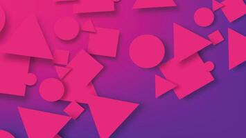 abstract pink graphic geometric shape on purple background vector