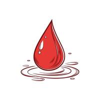 Single Red Blood Drop Icon vector