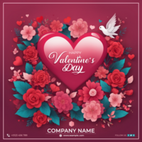 Spread the Love Valentine Day Greeting Template psd