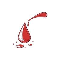 Minimalist Red Blood Drop Graphic vector