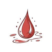 Red Blood Drop Isolated on White vector