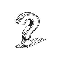 3D Realistic Question Icon vector