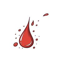 Detailed Single Blood Drop vector