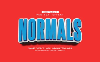 3d editable normal text effect typography style template psd