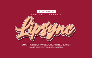 3d editable lipsync text effect typography style template psd
