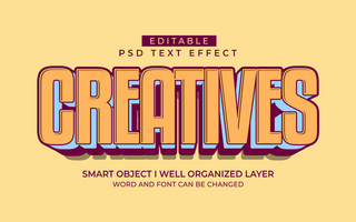 3d editable creative text effect typography style template psd