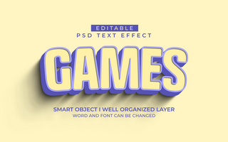 3d editable games text effect template psd