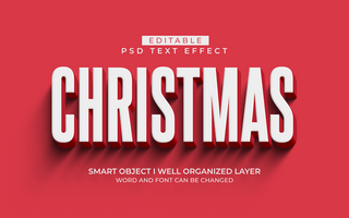 3d editable xmas text effect typography style template psd