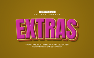 3d editable extra text effect typography style template psd