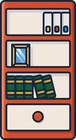 Illustration of a Colorful Bookshelf with Decor vector