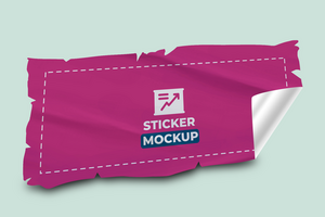 Glued Torn Paper with Realistic Textured Template for Mockups psd